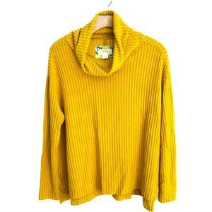 Anthropologie Maeve Vanna Yellow Cowl Neck Sweater Size XS